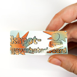 'kapotgeverbeteriseerd' glitter sticker