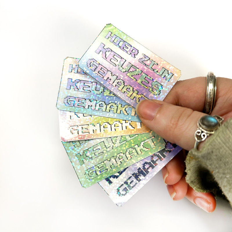 'hier zijn keuzes gemaakt' sticker set