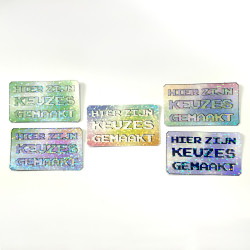 'hier zijn keuzes gemaakt' sticker set