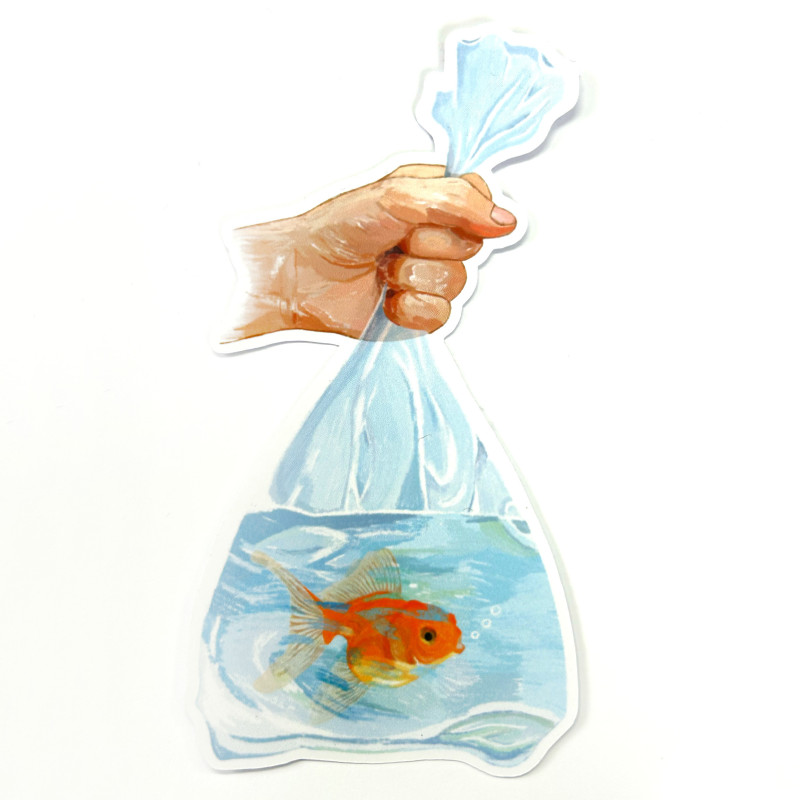 goldfish in bag sticker