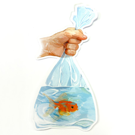 goldfish in bag sticker