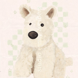 munro scottie dog, jellycat, art print
