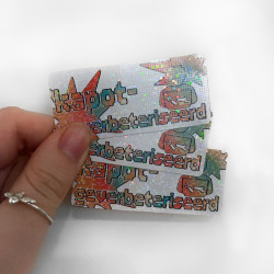 'kapotgeverbeteriseerd' holographic sticker (1x)
